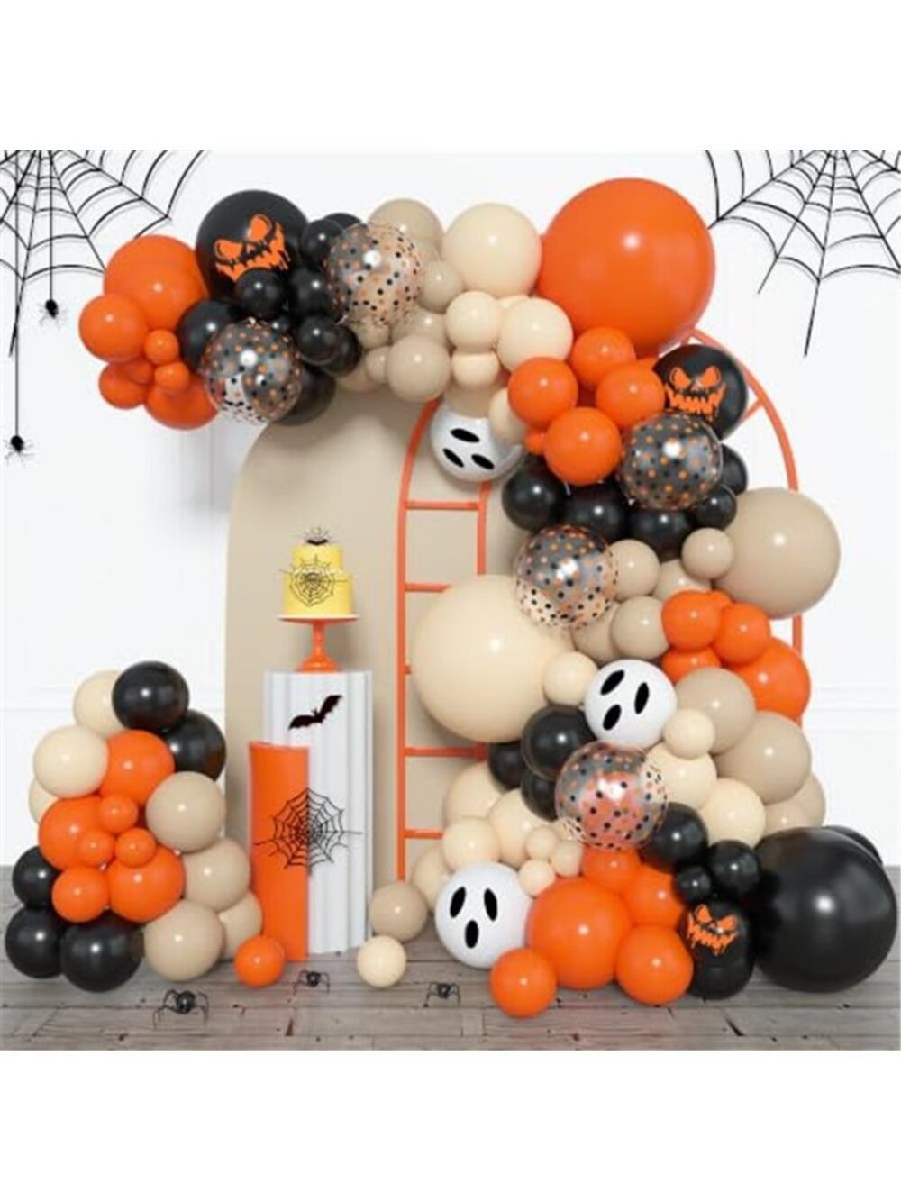 153pcs Burnt Orange Black Halloween Balloon Garland Arch Kit